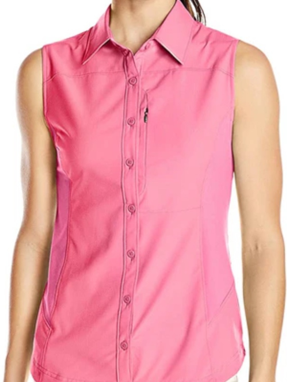 Columbia Sportswear Sleeveless Pink Button-Front Women's Top